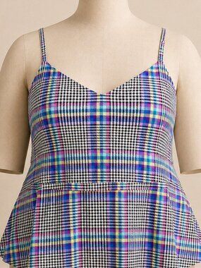 Torrid Plaid Babydoll V-Neck Cami Plus 4X